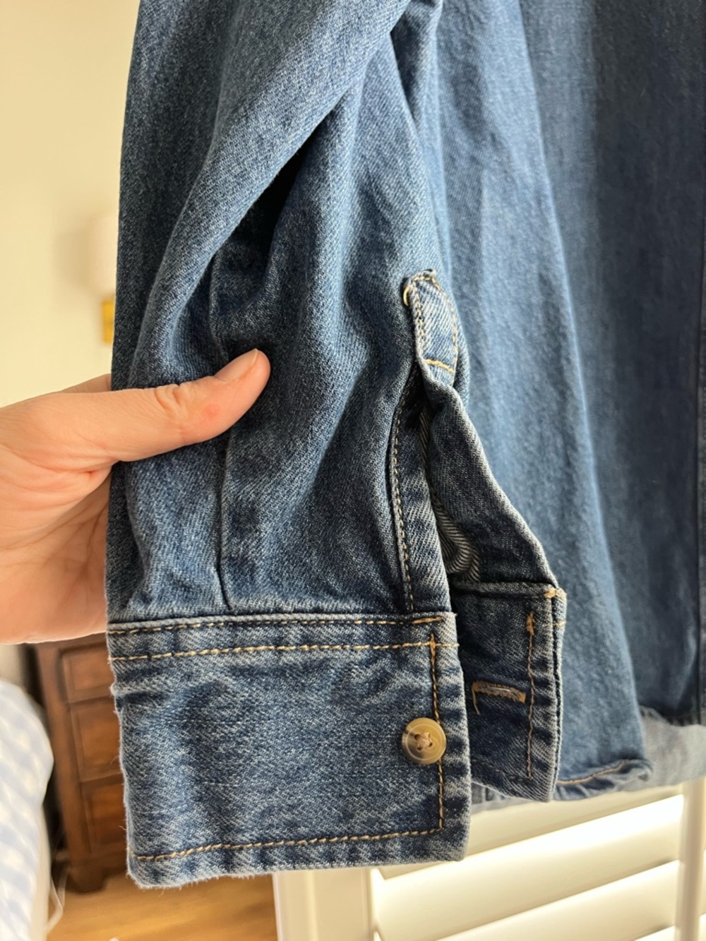 Classic Dark Blue Denim Shirt Jacket - Picture 5 of 6